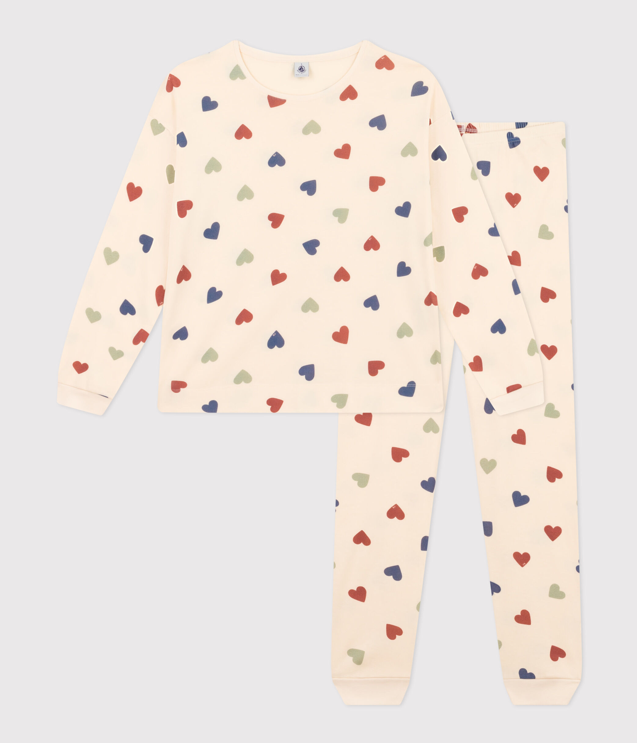 Petit Bateau – Pyjama en coton motif cœur femme à 70 € chez Petit Bateau