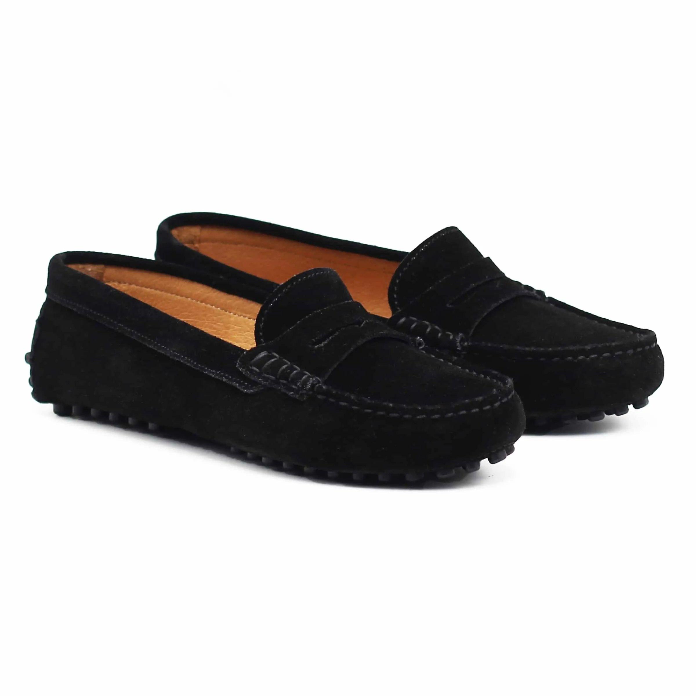 Jules & Jenn – Mocassins cuir daim noir à 110,00 € chez Jules & Jenn