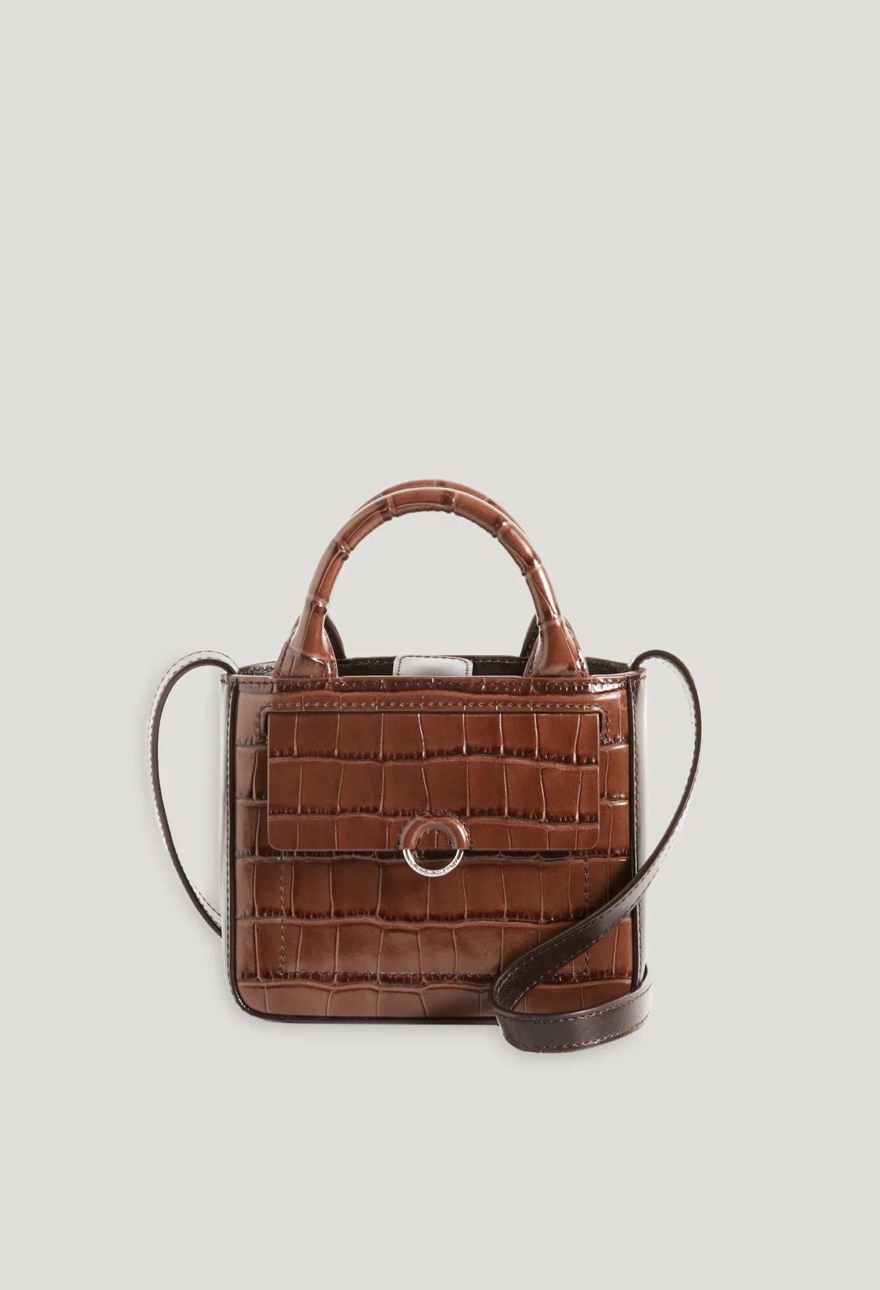 Claudie Pierlot – Sac Anoucko Nano cuir embossé marron à 255,00 € chez Claudie Pierlot