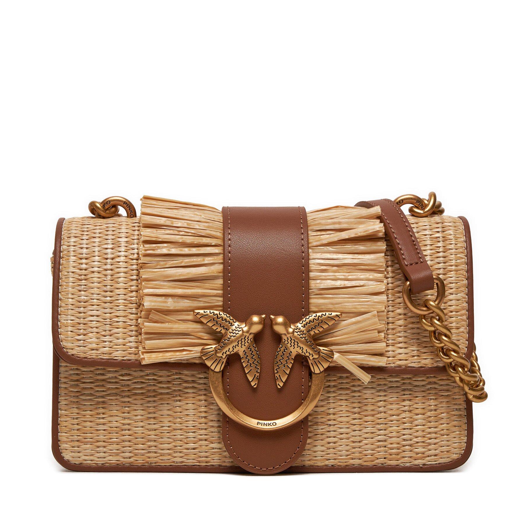 Pinko – Sac à main Pinko Love One Mini Light Cl PE 24 PLTT 103335 A1RS Naturale/Cuoio LP4Q à 345 € chez Chaussures.fr