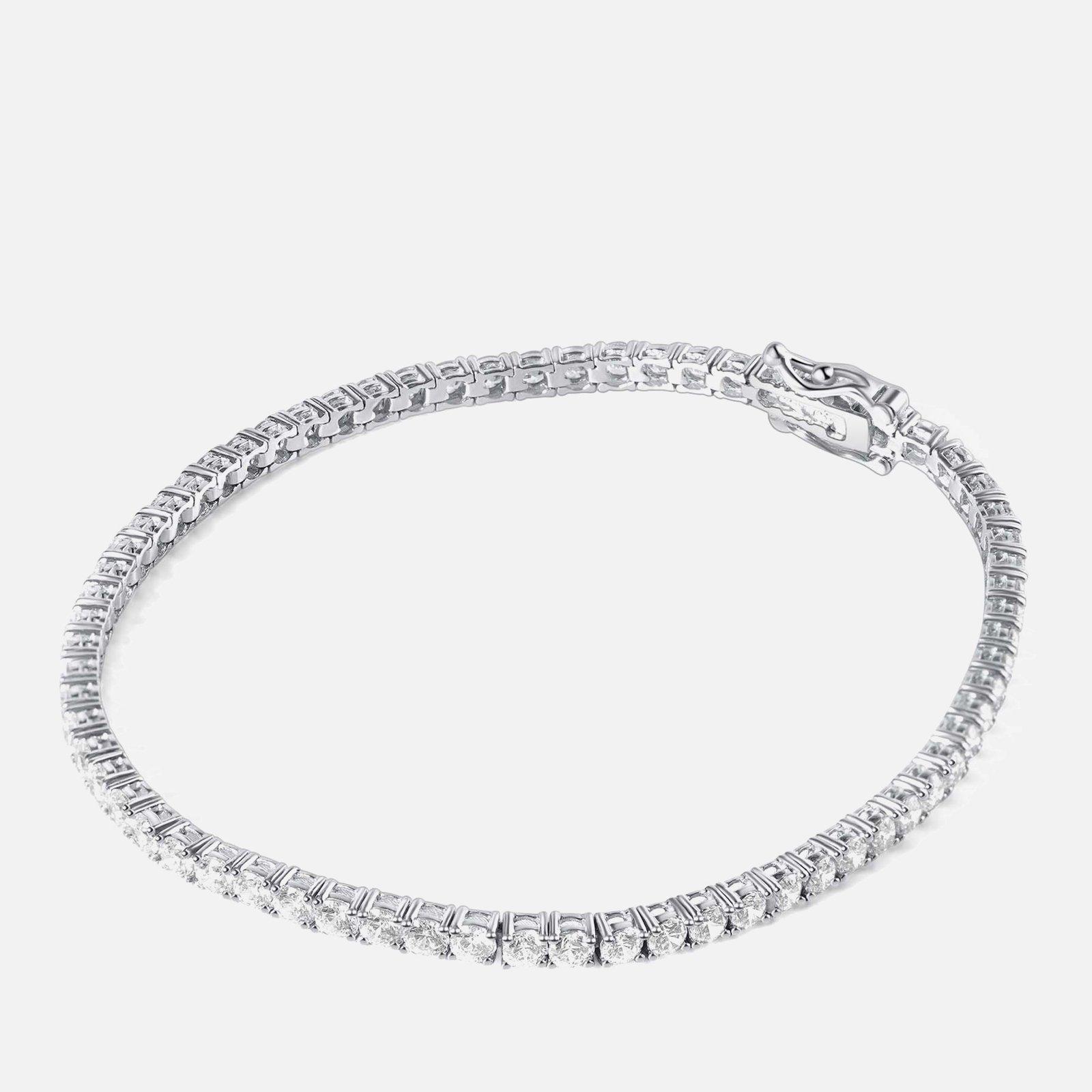 Carat London Francine White Gold Plated Sterling Silver Tennis Bracelet – 18 cm