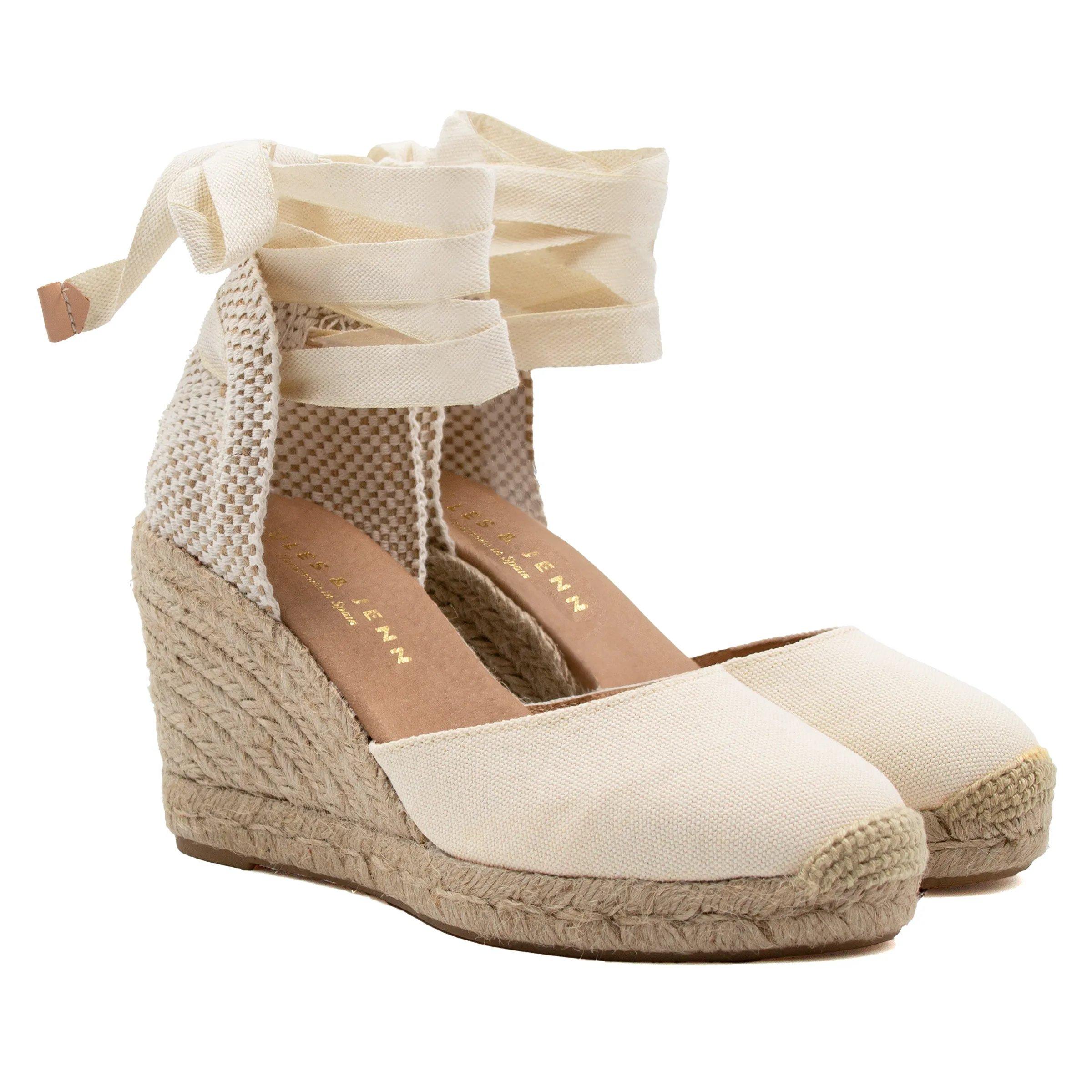 Jules & Jenn – Espadrilles compensées recyclées beige à 90 € chez Jules & Jenn