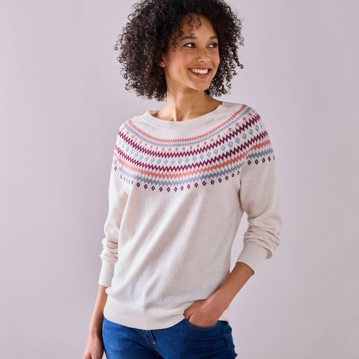 Pull de montagne femme en jacquard du style Noël